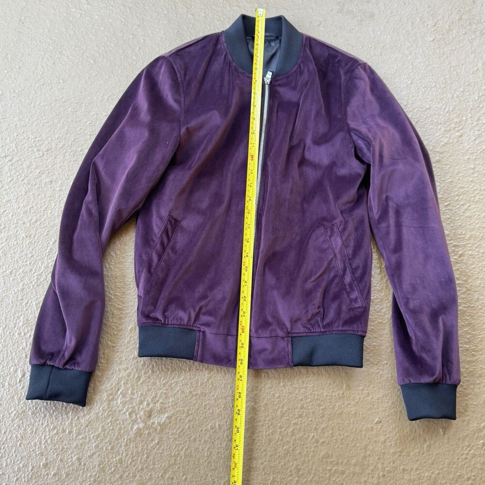 River Island Men Jacket Dark Red Purple Burgundy Bomber Versify Size XS - Picture 5 of 12